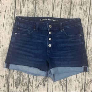 AEO The Dream Short button fly MIDI denim shorts 12